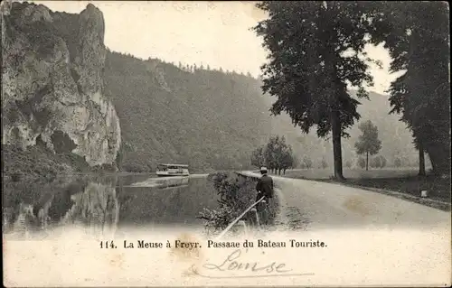 Ak Freyr Hastière Wallonie Namur, Passage des Touristenbootes