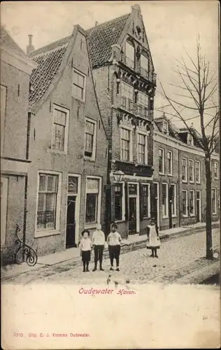 Ak Oudewater Utrecht Niederlande, Hafen, Kinder