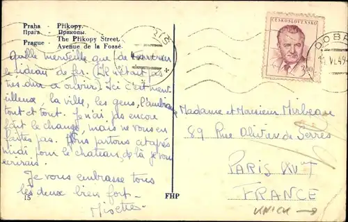 Ak Praha Prag Tschechien, Straßenblick, Tram