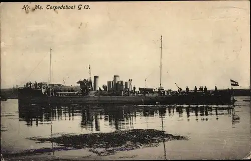 Ak Niederländisches Kriegsschiff, Hr.Ms. G 13, Torpedoboot