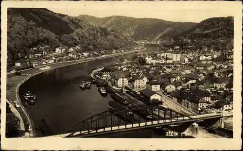 Ak Podmokly Bodenbach Děčín Tetschen an der Elbe Region Aussig, Totalansicht