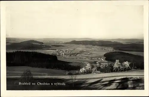 Ak Chodsko Domažlice Taus Region Pilsen, Panorama