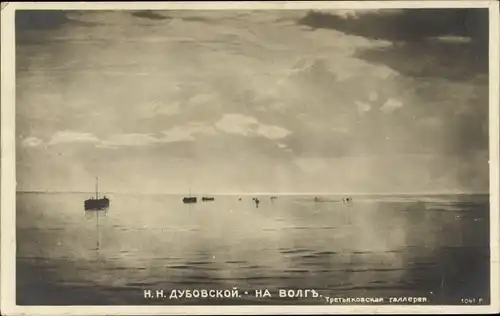 Ak Moskau Russland, Blick auf die Wolga