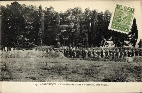 Ak Thessaloniki Griechenland, Friedhof der Alliierten in Zeitenlick, englische Seite