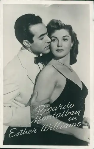 Ak Schauspieler Ricardo Montalban, Schauspielerin Esther Williams, Portrait