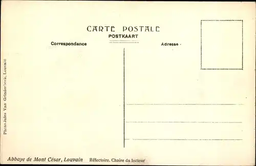 Ak Louvain Leuven Flämisch Brabant, Abbaye de Mont Cesar, Refectoire, Chaire du lecteur