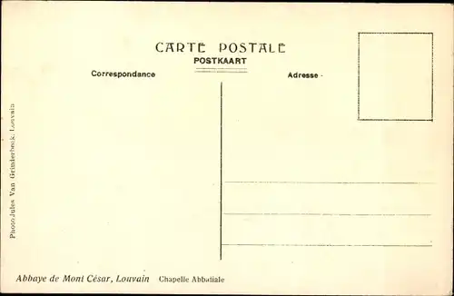 Ak Louvain Leuven Flämisch Brabant, Abbaye de Mont Cesar, Chapelle Abbatiale