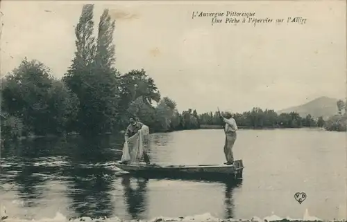 Ak L'Auvergne Malerisch, Angeln am Allier