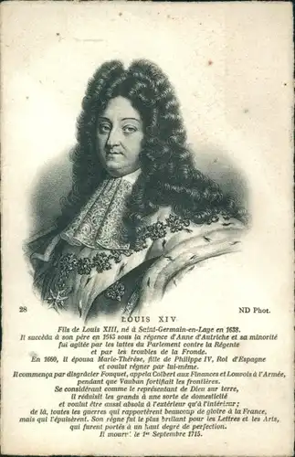 Ak Louis XIV, König von Frankreich, Portrait