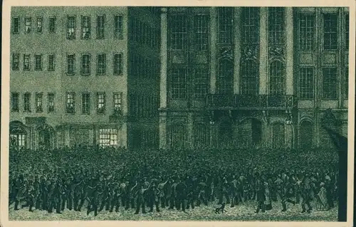 Ak 100 Jahre Revolution von 1848, Unruhen in Dresden am 15. März 1848