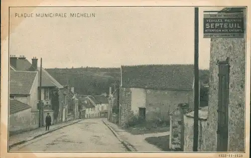 Ak Septeuil Yvelines, Michelin Schild, Ortseingang