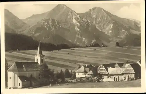 Ak Vysoké Tatry Hohe Tatra Slowakei, Teilansicht mit Kirche