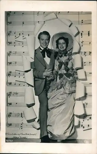 Ak Filmszene May Time, Jeanette MacDonald, Nelson Eddy