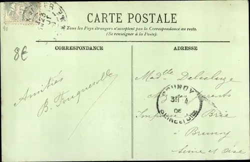 Ak Ault Onival Somme, Rue de la Rampe, Kirche