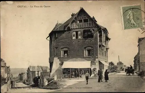 Ak Onival Ault Somme, Place du Centre