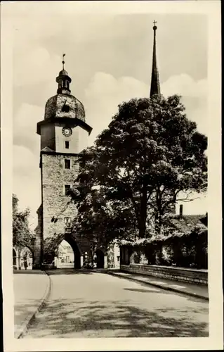 Ak Arnstadt in Thüringen, Riedtor, Kirchturm