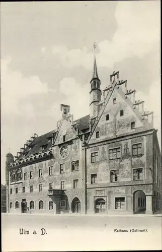 Ak Ulm an der Donau, Rathaus, Ostfront, Giebelhaus