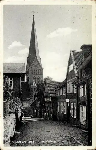 Ak Lauenburg an der Elbe, Hohlerweg, Kirchturm