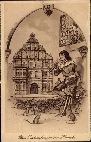 Ak Hameln an der Weser Niedersachsen, Der Rattenfänger