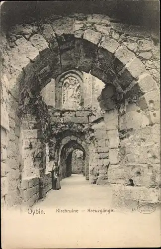 Ak Oybin in der Oberlausitz, Kirchruine, Kreuzgänge