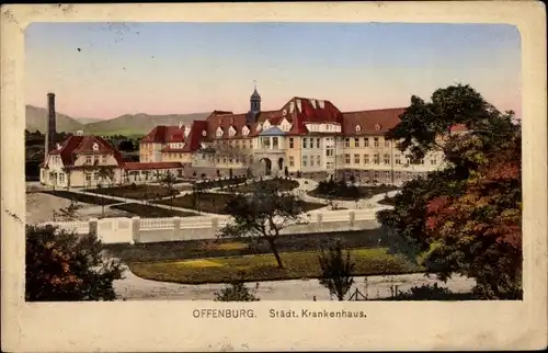 Ak Offenburg in Baden Schwarzwald, Städtisches Krankenhaus