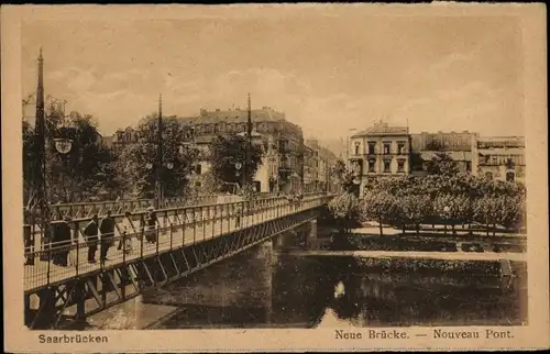 Ak Saarbrücken im Saarland, Neue Brücke