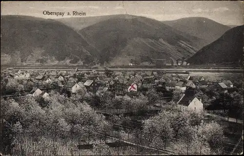 Ak Oberspay Spay am Rhein, Ortsansicht