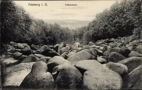 Ak Felsberg im Odenwald Hessen, Felsenmeer