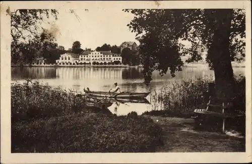 Ak Bad Salzungen in Thüringen, See, Kurhaus, Ruderboot