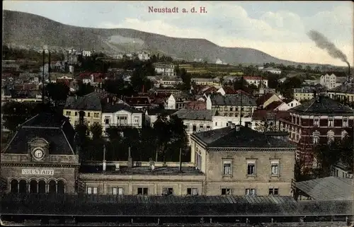 Ak Neustadt an der Haardt Neustadt an der Weinstraße, Ortsansicht, Bahnhof
