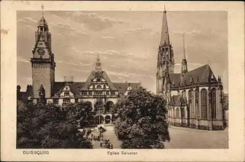 Ak Duisburg im Ruhrgebiet, Salvator-Kirche