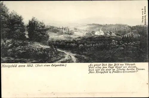 Künstler Ak Königsfeld in Oberfranken, Panorama 1812, Napoleon, Gedicht