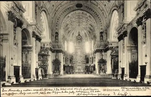 Ak München, St. Michaelskirche, Inneres