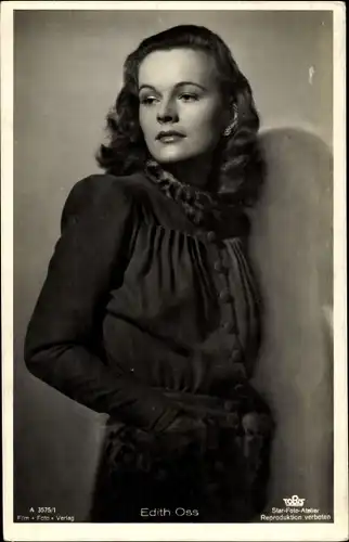Ak Schauspielerin Edith Oss, Portrait