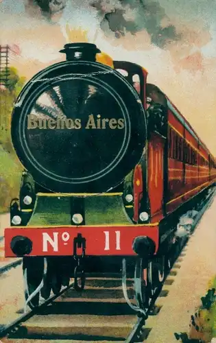 Künstler Ak Buenos Aires Argentinien, Argentinische Eisenbahn, Dampflok