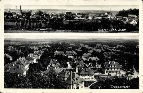 Ak Grafenwöhr in Bayern, Gesamtansicht, Truppenlager