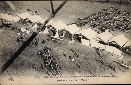 Ak Circuit de l'Est, Fliegeraufnahme, Autos