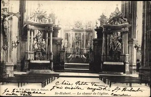 Ak Saint Hubert Wallonien Luxemburg, Kircheninneres, Chor