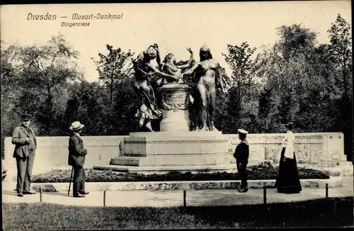 Ak Dresden Altstadt Seevorstadt, Mozartbrunnen