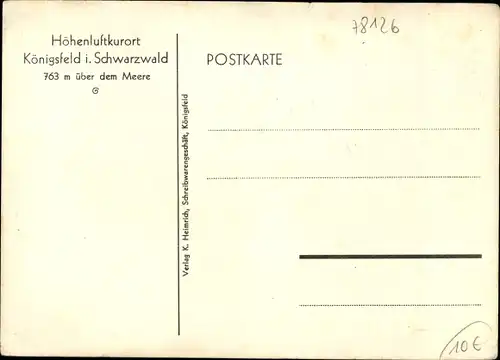 Landkarten Ak Königsfeld im Schwarzwald Baden, Burgberg, Neuhausen, Fischbach, Peterzell