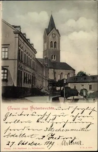 Ak Helmbrechts in Oberfranken, Teilansicht, Kirche