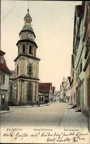 Ak Kulmbach in Oberfranken, Hospitalkirche, Spitalgasse