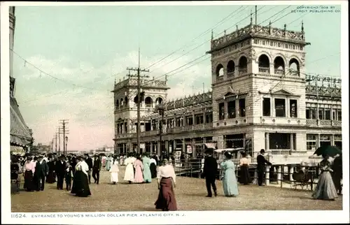 Ak Atlantic City New Jersey USA, Eingang zum Young's Million Dollar Pier