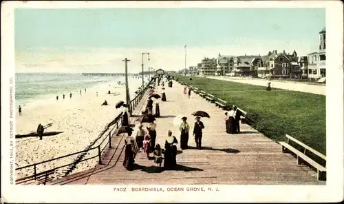 Ak Ocean Grove New Jersey USA, Promenade