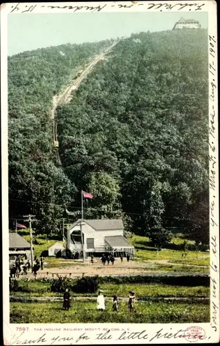 Ak Beacon New York USA, die Incline Railway, Mount Beacon
