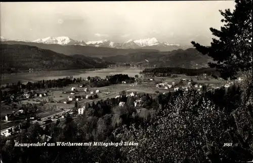 Ak Krumpendorf am Wörthersee Kärnten, Panorama mit Mittagskogel
