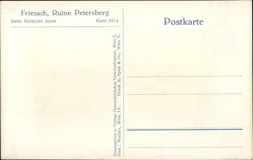 Ak Friesach in Kärnten, Ruine Petersberg