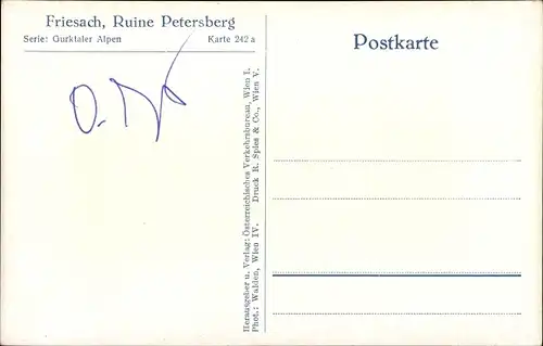 Ak Friesach in Kärnten, Ruine Petersberg