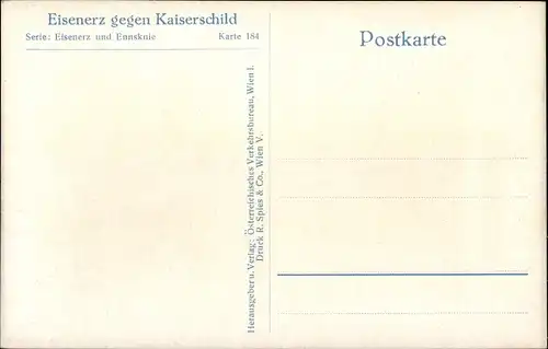 Ak Eisenerz Steiermark, Teilansicht, Kaiserschild