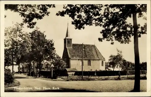 Ak Haskerhorne Friesland Niederlande, Kirche